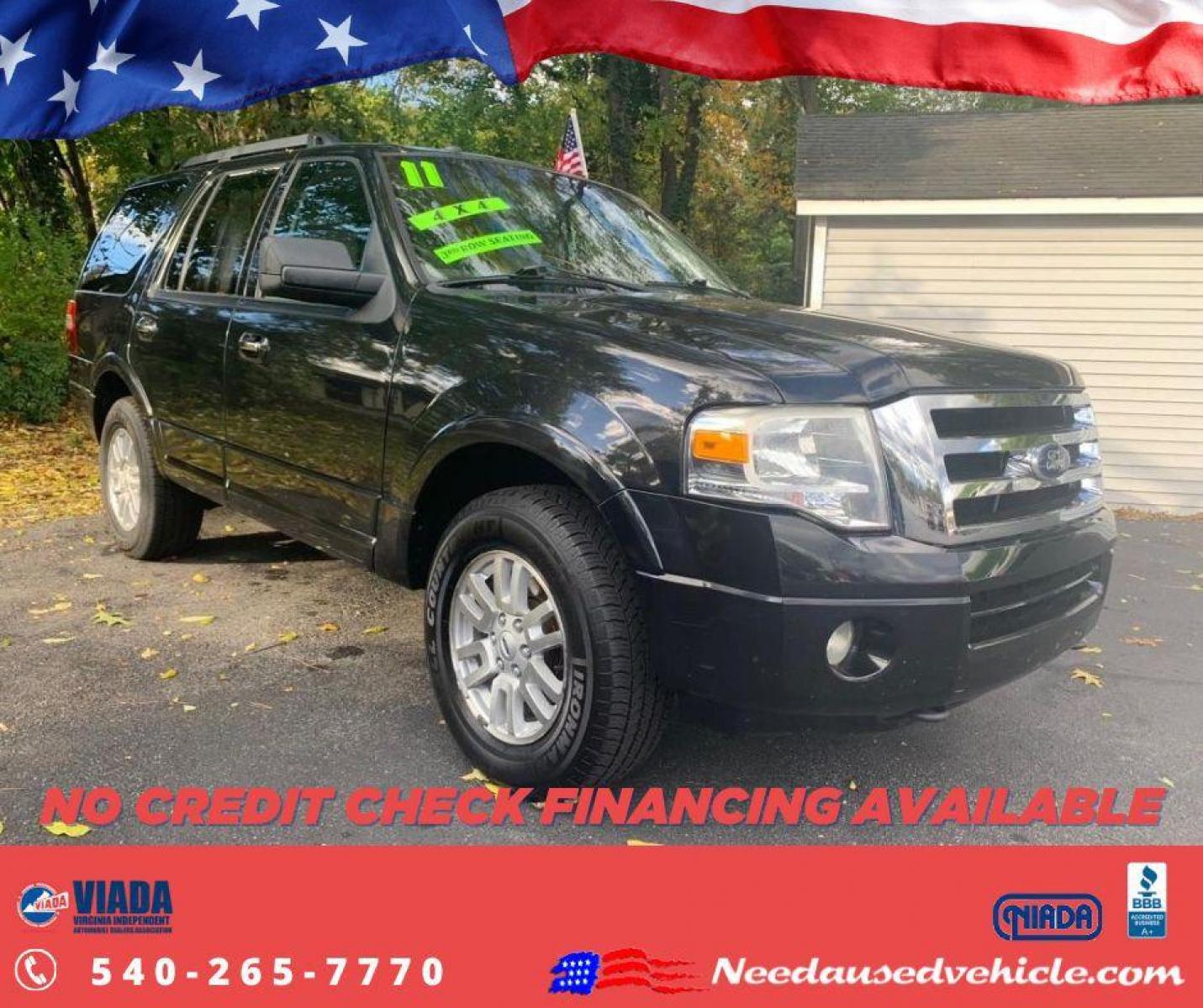 2011 BLACK FORD EXPEDITION XLT (1FMJU1J5XBE) with an 5.4L engine, Automatic transmission, located at 2514 Williamson Rd NE, Roanoke, VA, 24012, (540) 265-7770, 37.294636, -79.936249 - Photo #0