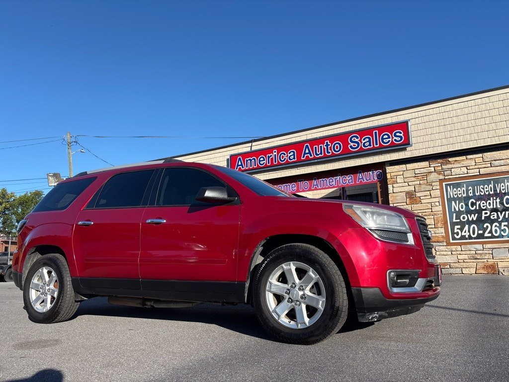 2014 RED GMC ACADIA SLE (1GKKVPKD8EJ) with an 3.6L engine, Automatic transmission, located at 2514 Williamson Rd NE, Roanoke, VA, 24012, (540) 265-7770, 37.294636, -79.936249 - NO CREDIT CHECK FINANCING WITH ONLY $2000 DOWN PAYMENT!!!! Check out our website www.needausedvehicle.com for our No Credit Check/ In House Financing options!! No Credit Check Available!!! In House Financing Available!!! All Clean Title Vehicles (no Salvaged or flooded vehicles ever on our lot)!- Photo#0