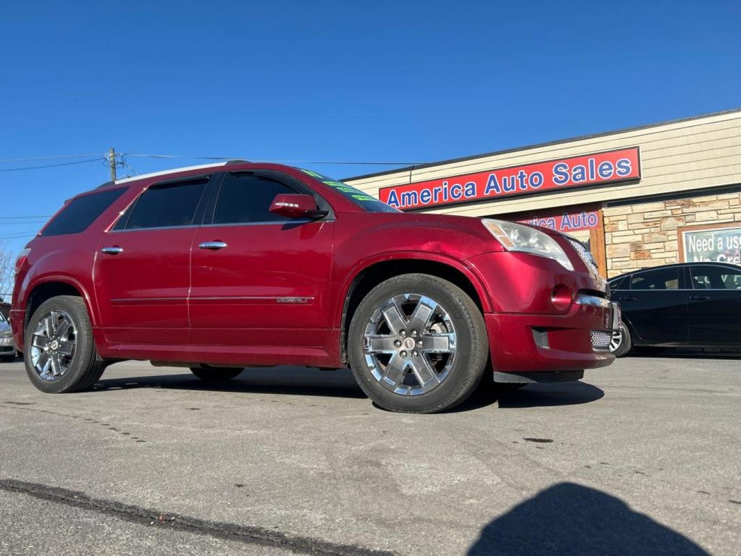 2011 RED GMC ACADIA DENALI (1GKKVTED7BJ) with an 3.6L engine, Automatic transmission, located at 2514 Williamson Rd NE, Roanoke, VA, 24012, (540) 265-7770, 37.294636, -79.936249 - NO CREDIT CHECK FINANCING WITH ONLY $3300 DOWN PAYMENT!!!! Check out our website www.needausedvehicle.com for our No Credit Check/ In House Financing options!! No Credit Check Available!!! In House Financing Available!!! All Clean Title Vehicles (no Salvaged or flooded vehicles ever on our lot)! - Photo#0
