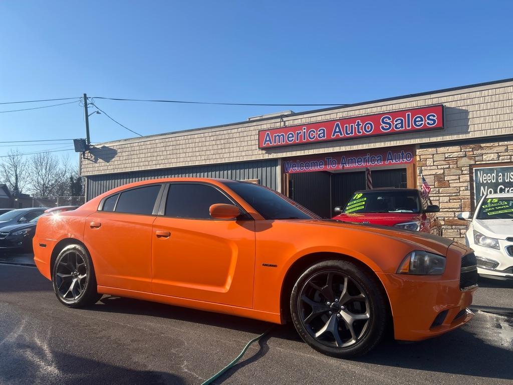 2014 ORANGE DODGE CHARGER RT (2C3CDXCTXEH) with an 5.7 engine, Automatic transmission, located at 2514 Williamson Rd NE, Roanoke, VA, 24012, (540) 265-7770, 37.294636, -79.936249 - Photo#0