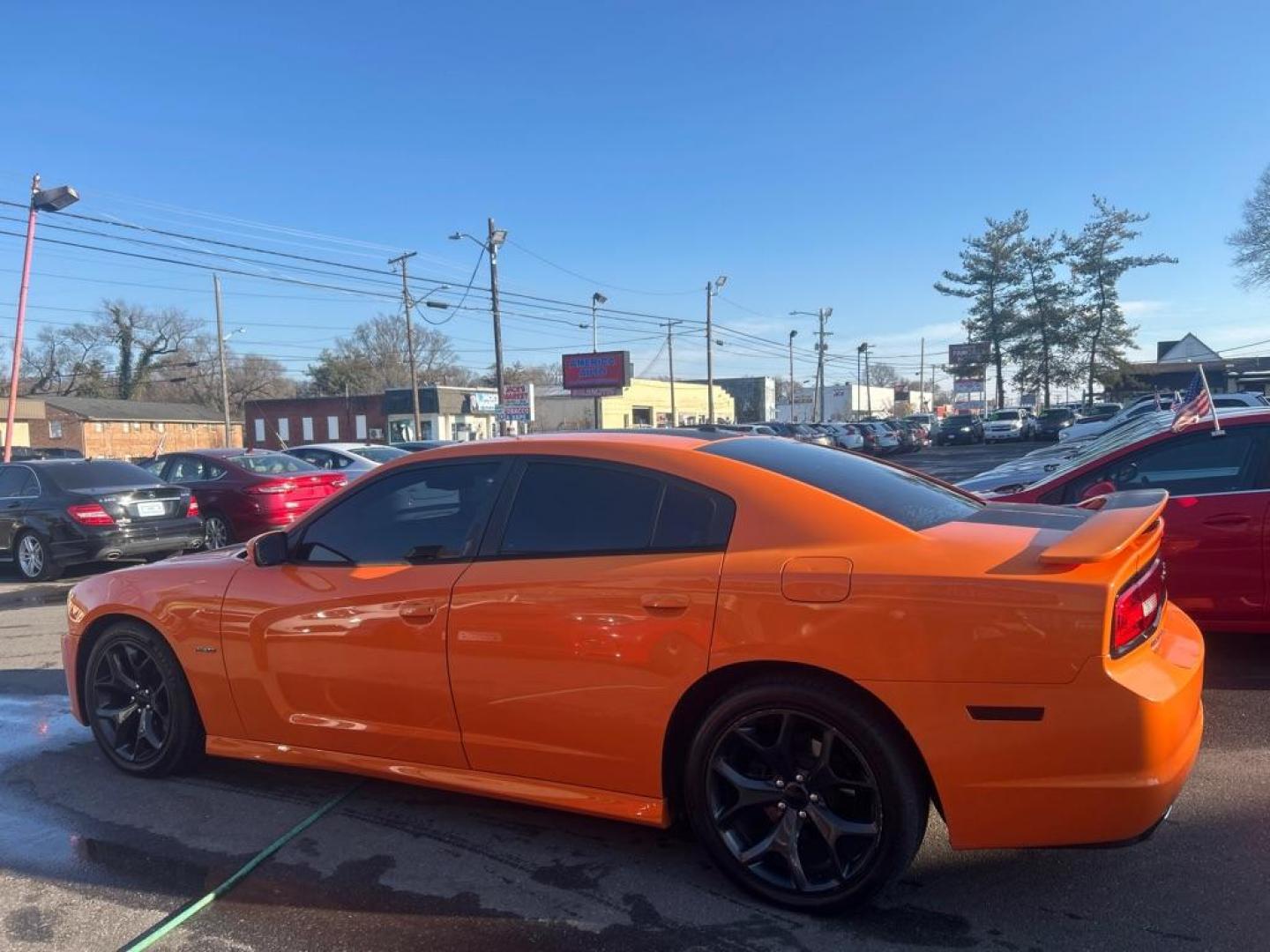 2014 ORANGE DODGE CHARGER RT (2C3CDXCTXEH) with an 5.7 engine, Automatic transmission, located at 2514 Williamson Rd NE, Roanoke, VA, 24012, (540) 265-7770, 37.294636, -79.936249 - NO CREDIT CHECK FINANCING WITH ONLY $4500 DOWN PAYMENT!!!! Check out our website www.needausedvehicle.com for our No Credit Check/ In House Financing options!! No Credit Check Available!!! In House Financing Available!!! All Clean Title Vehicles (no Salvaged or flooded vehicles ever on our lot)! - Photo#1