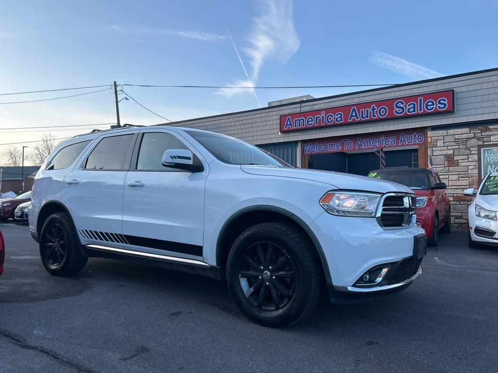 2014 WHITE DODGE DURANGO LIMITED (1C4RDJDG7EC) with an 3.6L engine, Automatic transmission, located at 2514 Williamson Rd NE, Roanoke, VA, 24012, (540) 265-7770, 37.294636, -79.936249 - NO CREDIT CHECK FINANCING WITH ONLY $4000 DOWN PAYMENT!!!! Check out our website www.needausedvehicle.com for our No Credit Check/ In House Financing options!! No Credit Check Available!!! In House Financing Available!!! All Clean Title Vehicles (no Salvaged or flooded vehicles ever on our lot)! - Photo#0