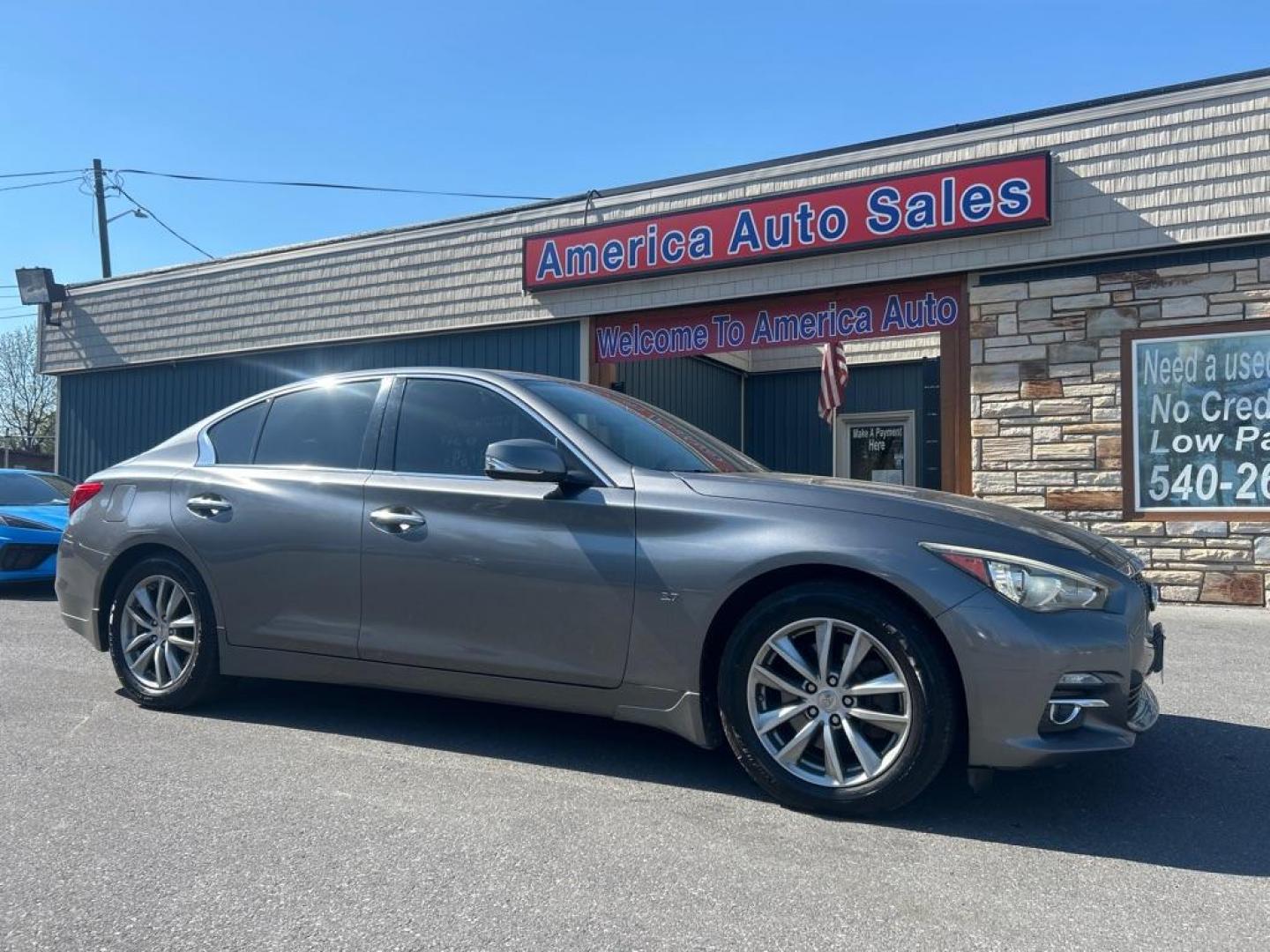 2015 GRAY INFINITI Q50 BASE (JN1BV7AR7FM) with an 3.7L engine, Automatic transmission, located at 2514 Williamson Rd NE, Roanoke, VA, 24012, (540) 265-7770, 37.294636, -79.936249 - NO CREDIT CHECK FINANCING WITH ONLY $4000 DOWN PAYMENT!!!! Check out our website www.needausedvehicle.com for our No Credit Check/ In House Financing options!! No Credit Check Available!!! In House Financing Available!!! All Clean Title Vehicles (no Salvaged or flooded vehicles ever on our lot)! - Photo#0