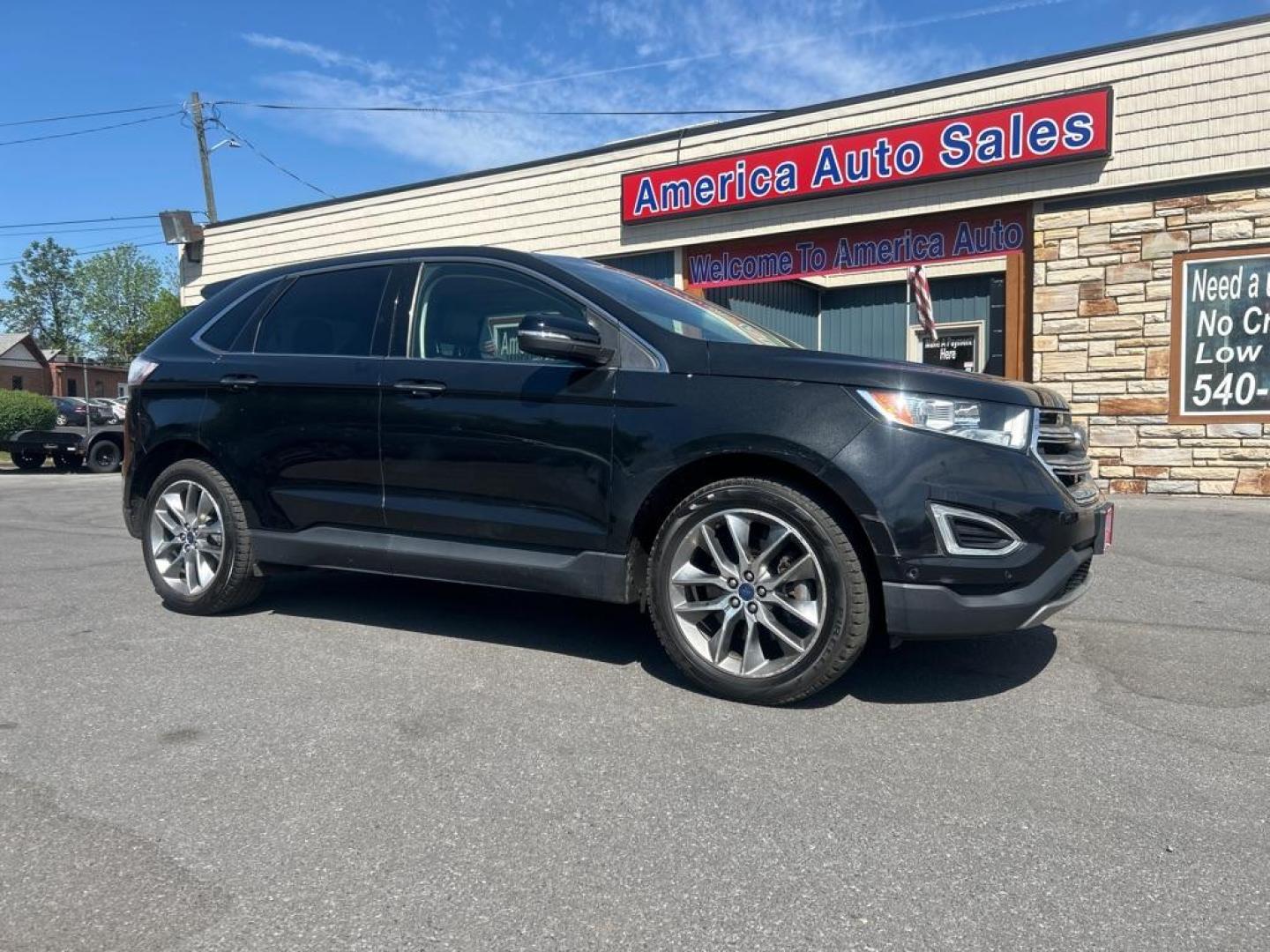 2015 BLACK FORD EDGE TITANIUM (2FMPK4K96FB) with an 2.0L engine, Automatic transmission, located at 2514 Williamson Rd NE, Roanoke, VA, 24012, (540) 265-7770, 37.294636, -79.936249 - NO CREDIT CHECK FINANCING WITH ONLY $3800 DOWN PAYMENT!!!! Check out our website www.needausedvehicle.com for our No Credit Check/ In House Financing options!! No Credit Check Available!!! In House Financing Available!!! All Clean Title Vehicles (no Salvaged or flooded vehicles ever on our lot)! - Photo#0